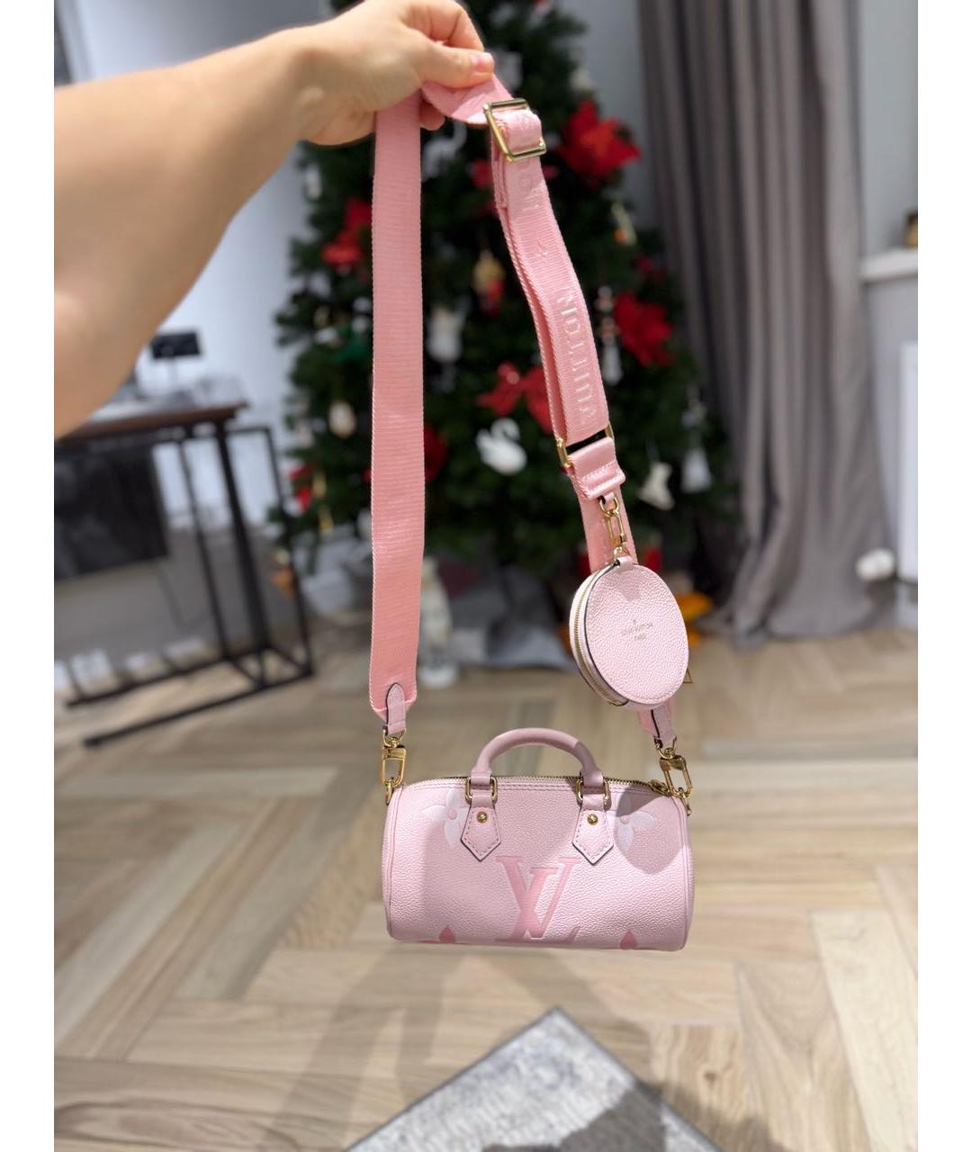 LOUIS VUITTON Розовая кожаная сумка с короткими ручками, фото 5