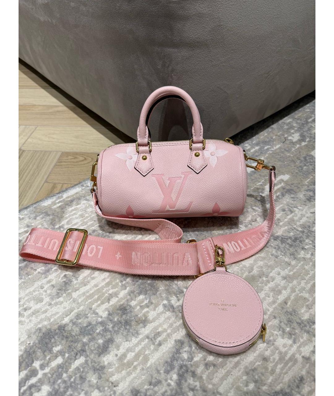LOUIS VUITTON Розовая кожаная сумка с короткими ручками, фото 8