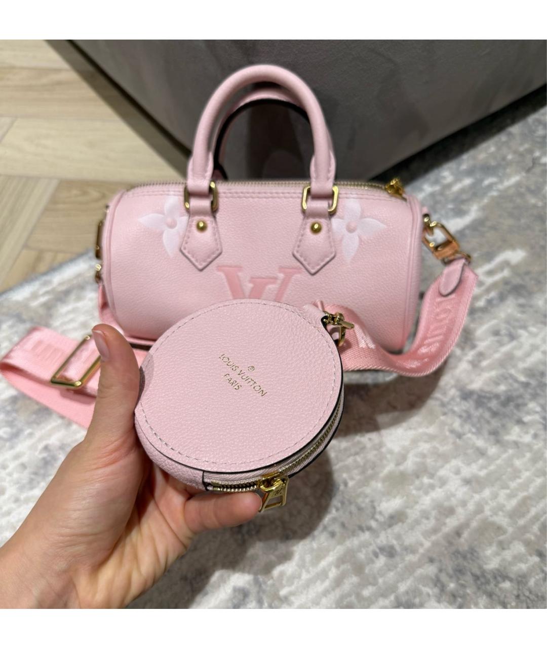 LOUIS VUITTON Розовая кожаная сумка с короткими ручками, фото 3