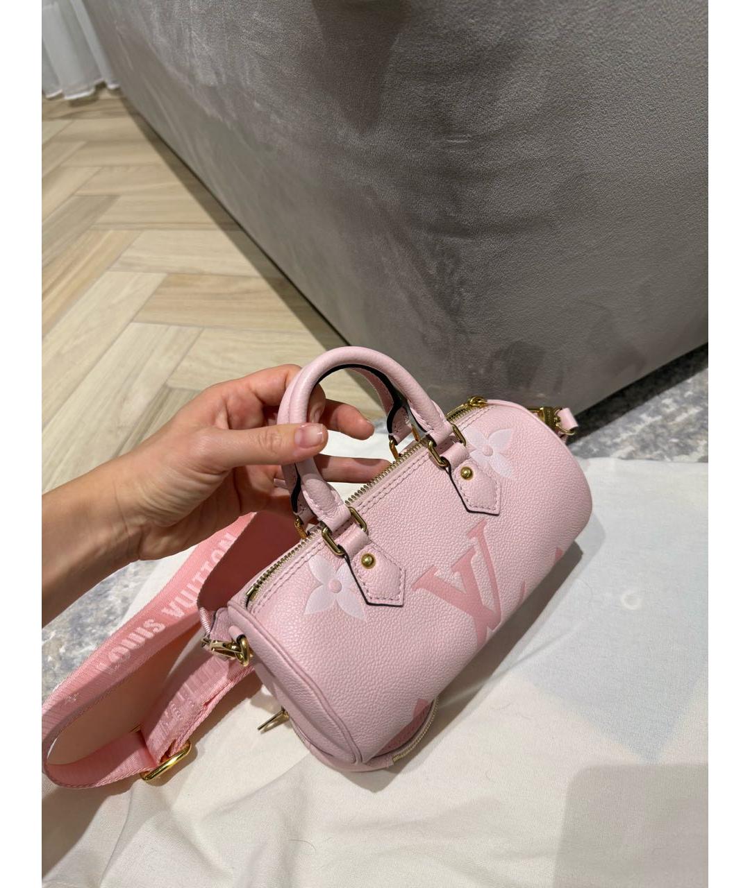 LOUIS VUITTON Розовая кожаная сумка с короткими ручками, фото 4