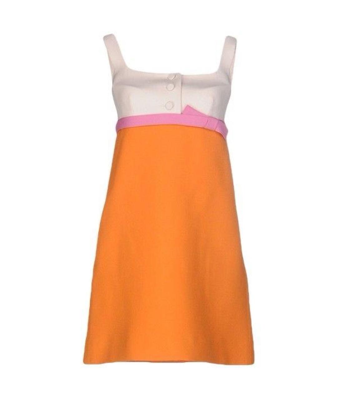 VALENTINO Оранжевое шерстяное коктейльное платье, фото 1