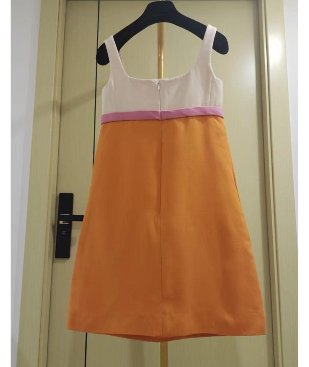 VALENTINO Оранжевое шерстяное коктейльное платье, фото 3