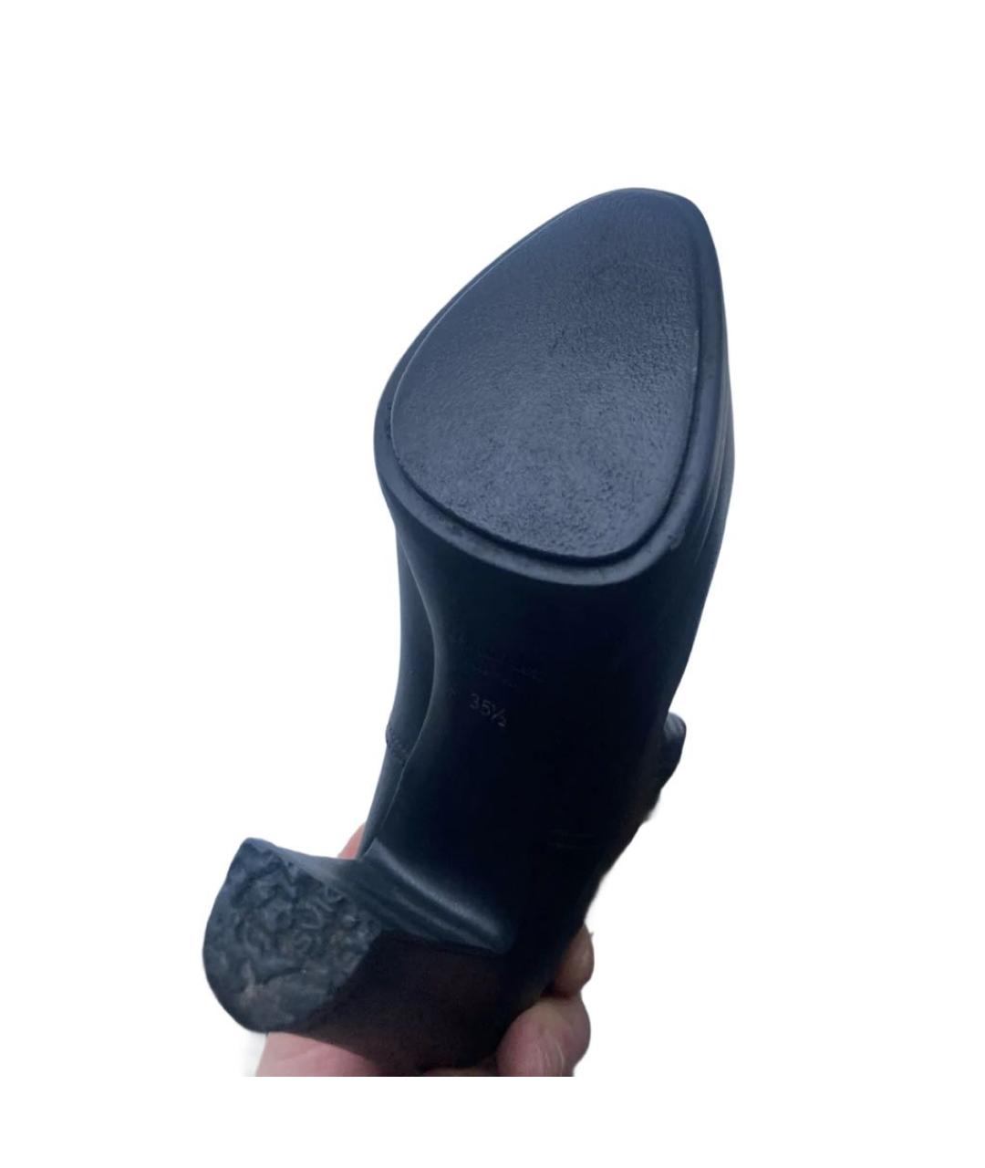 SERGIO ROSSI Черные кожаные сапоги, фото 6