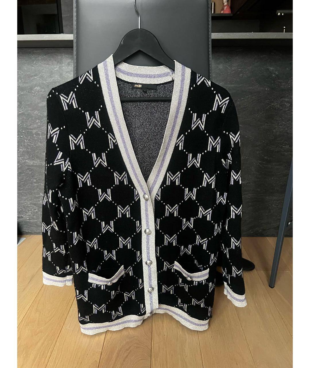 MAJE Черный хлопковый кардиган, фото 6