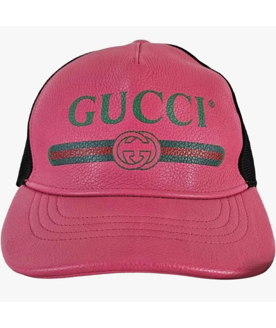 GUCCI Розовая кожаная кепка, фото 5