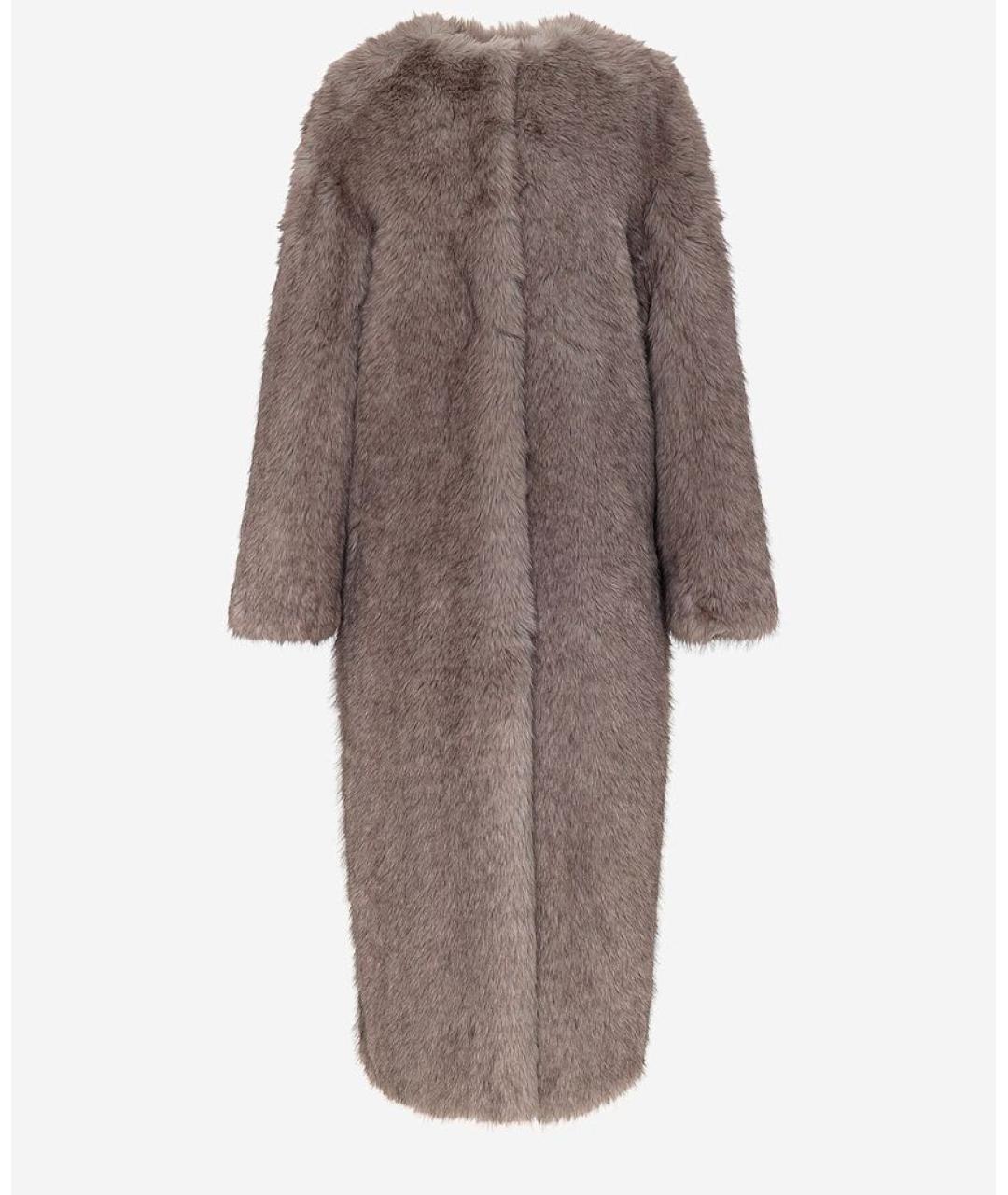 THE ANDAMANE Серая полиэстеровая шуба, фото 7