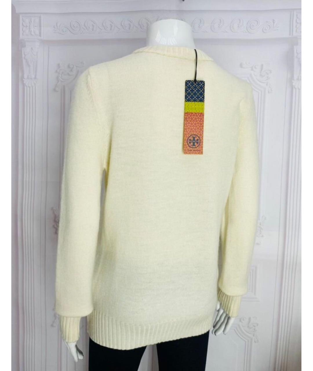 TORY BURCH Бежевый шерстяной джемпер / свитер, фото 2