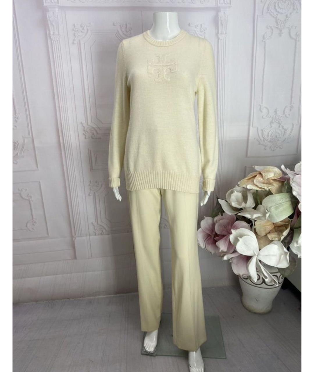 TORY BURCH Бежевый шерстяной джемпер / свитер, фото 7