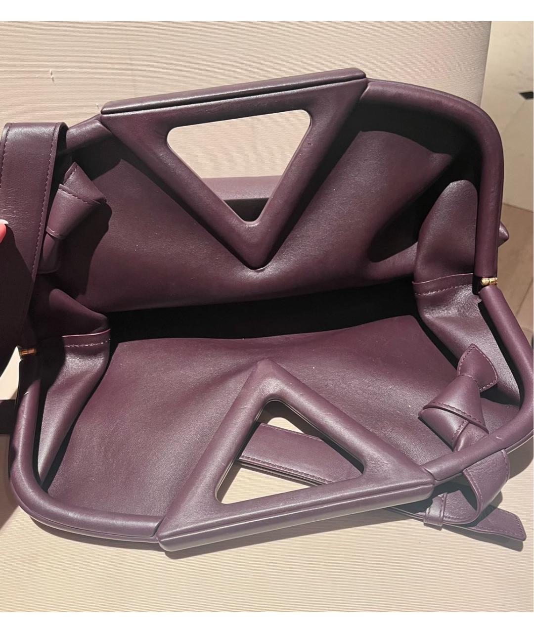 BOTTEGA VENETA Бордовая кожаная сумка с короткими ручками, фото 4