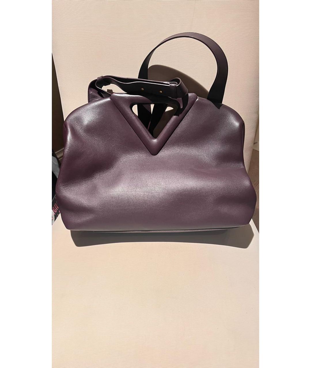 BOTTEGA VENETA Бордовая кожаная сумка с короткими ручками, фото 3