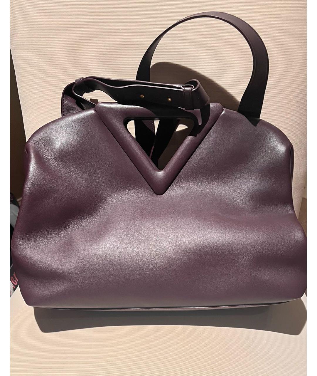 BOTTEGA VENETA Бордовая кожаная сумка с короткими ручками, фото 5