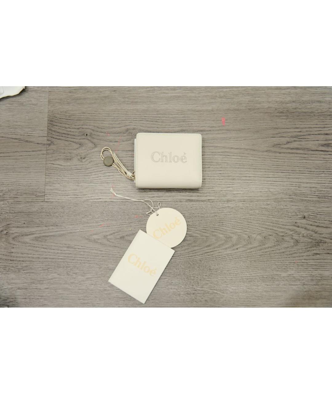 CHLOE Белый кожаный кошелек, фото 2