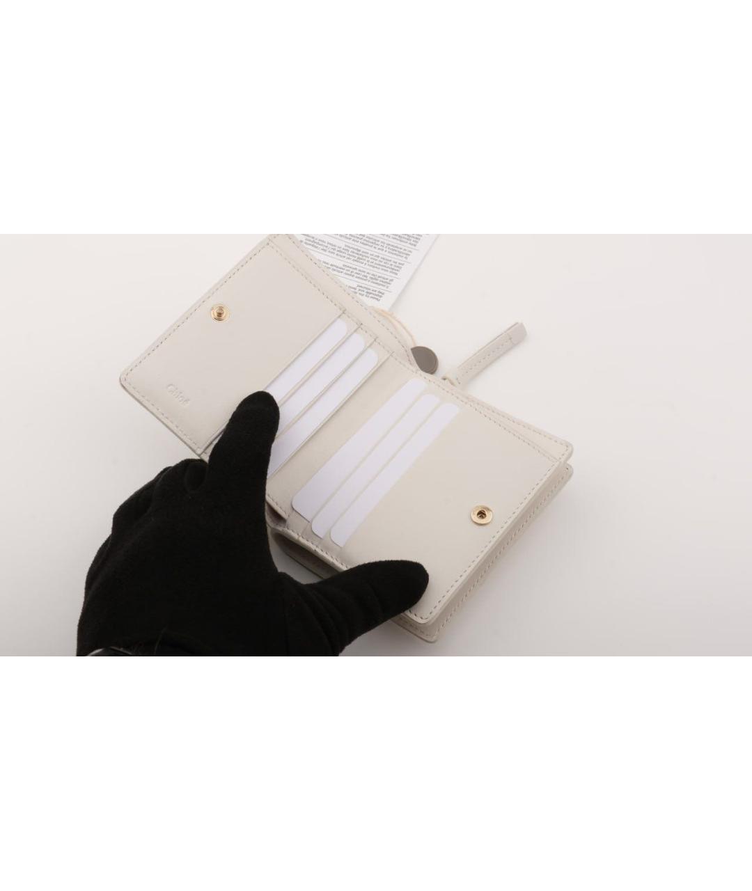 CHLOE Белый кожаный кошелек, фото 7