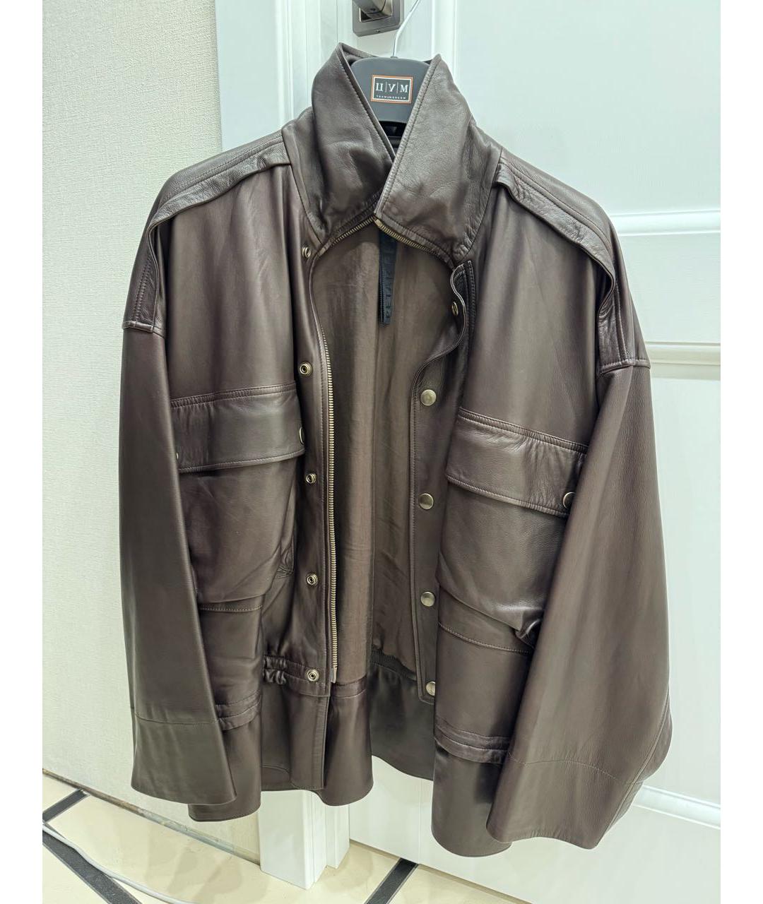 PETAR PETROV Коричневая кожаная куртка, фото 7