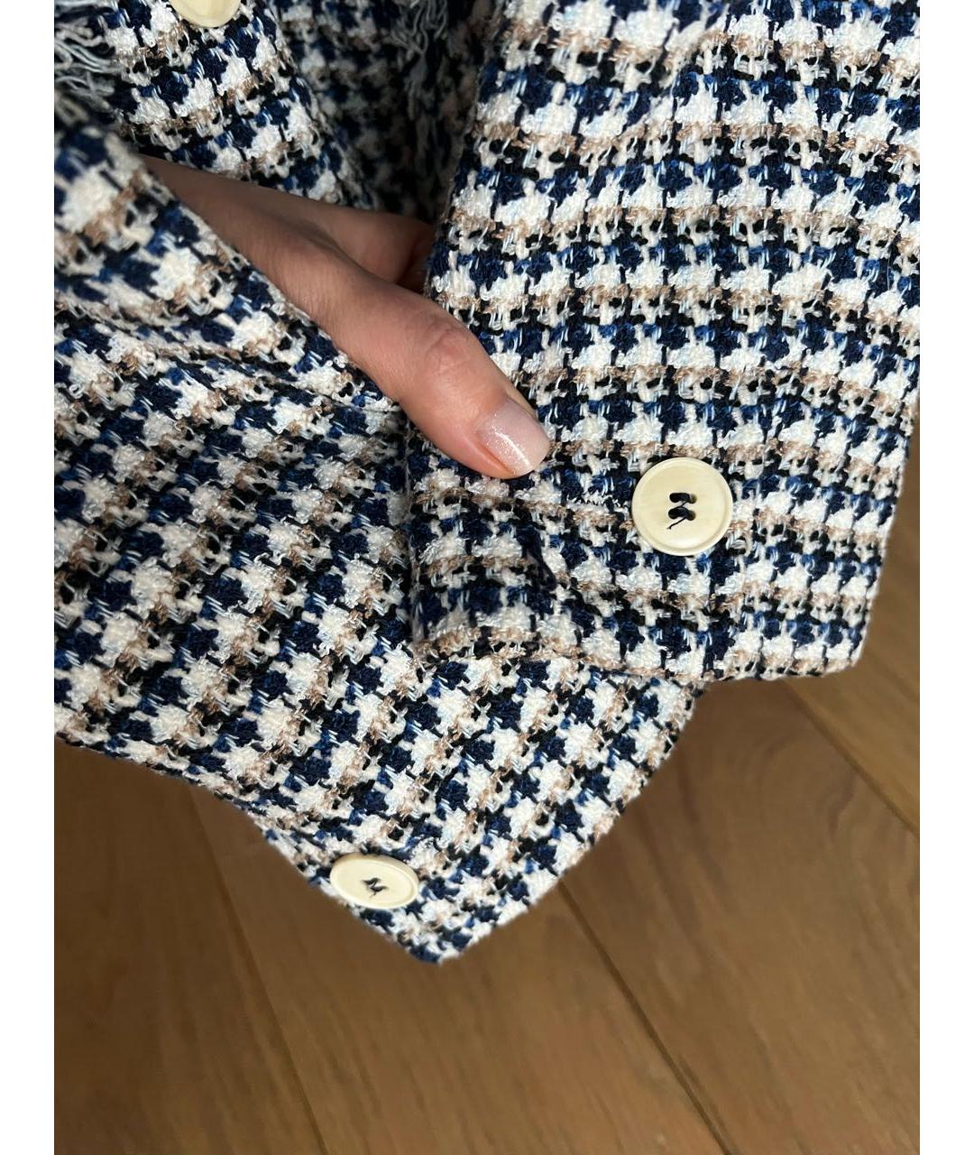 WEEKEND MAX MARA Голубой твидовый жакет/пиджак, фото 5