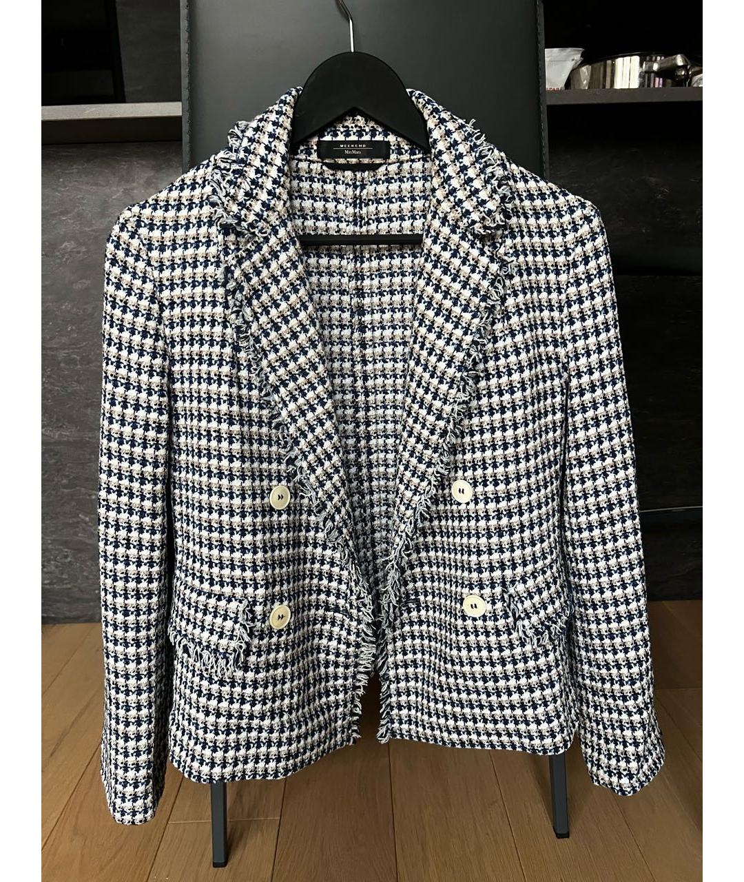 WEEKEND MAX MARA Голубой твидовый жакет/пиджак, фото 6