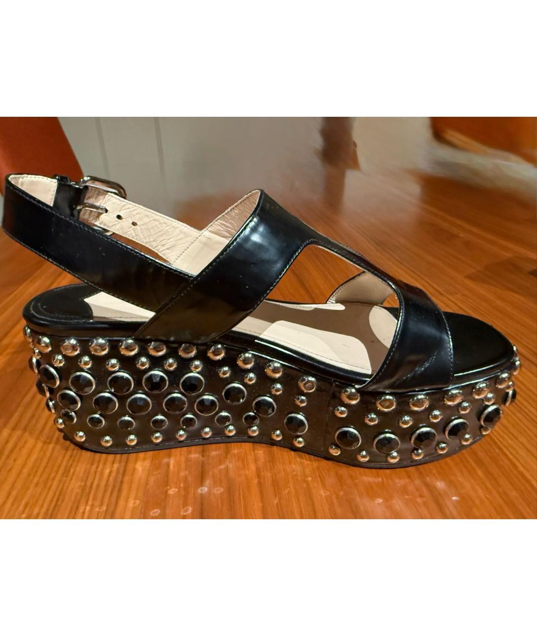 PRADA Черные босоножки из лакированной кожи, фото 7