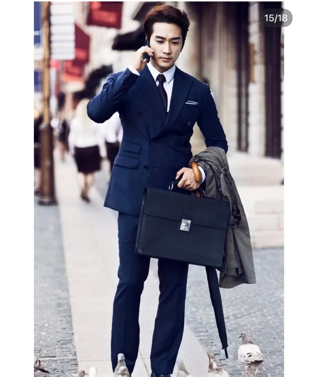 LOUIS VUITTON Черный кожаный портфель, фото 3