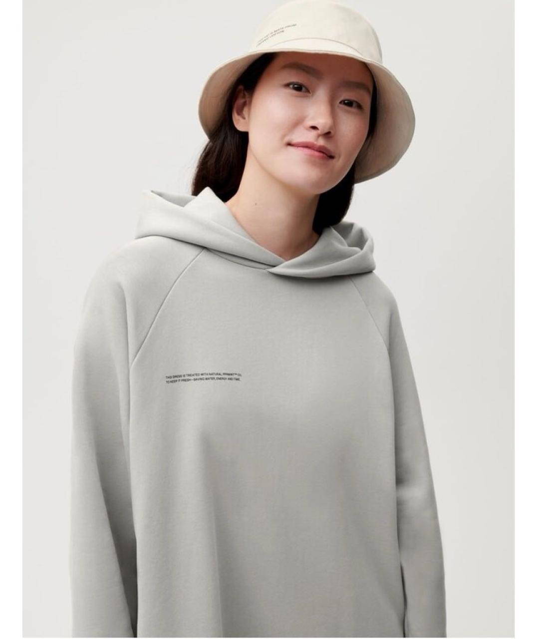 THE PANGAIA Серое хлопковое повседневное платье, фото 7