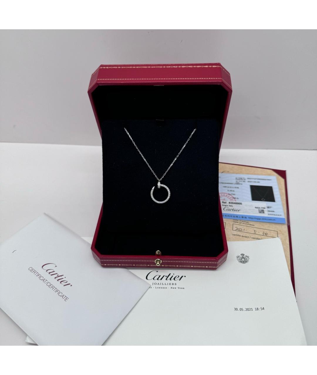 CARTIER Серебряное колье из белого золота, фото 2
