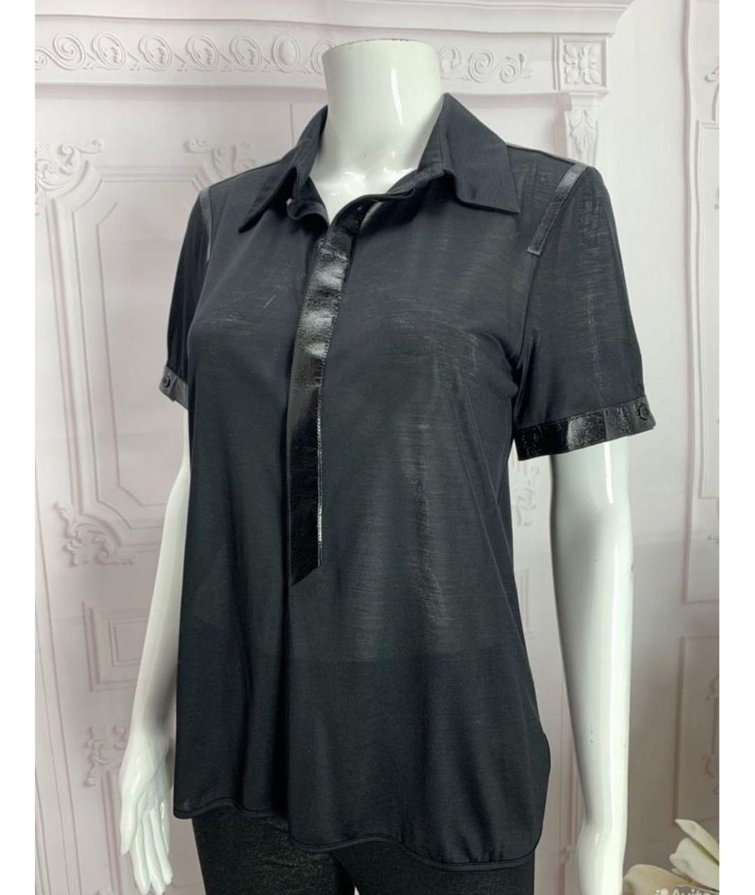 BALENCIAGA Черная шелковая рубашка, фото 8