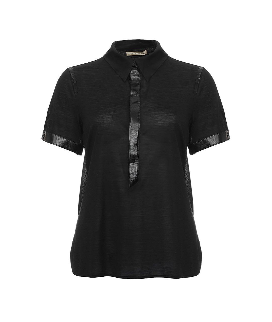 BALENCIAGA Черная шелковая рубашка, фото 1