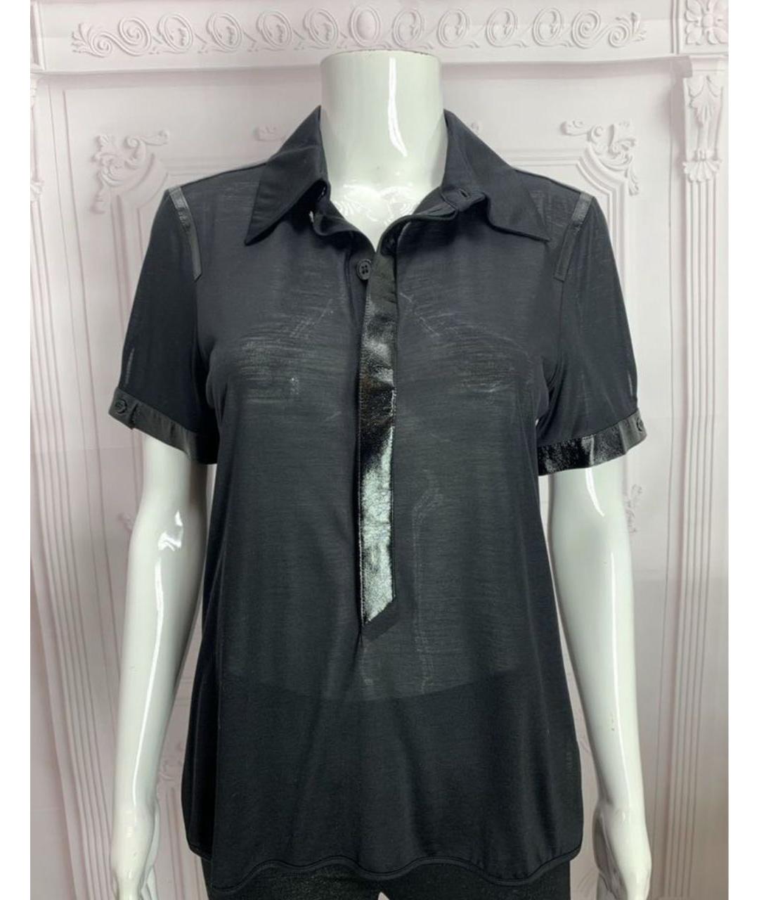 BALENCIAGA Черная шелковая рубашка, фото 5