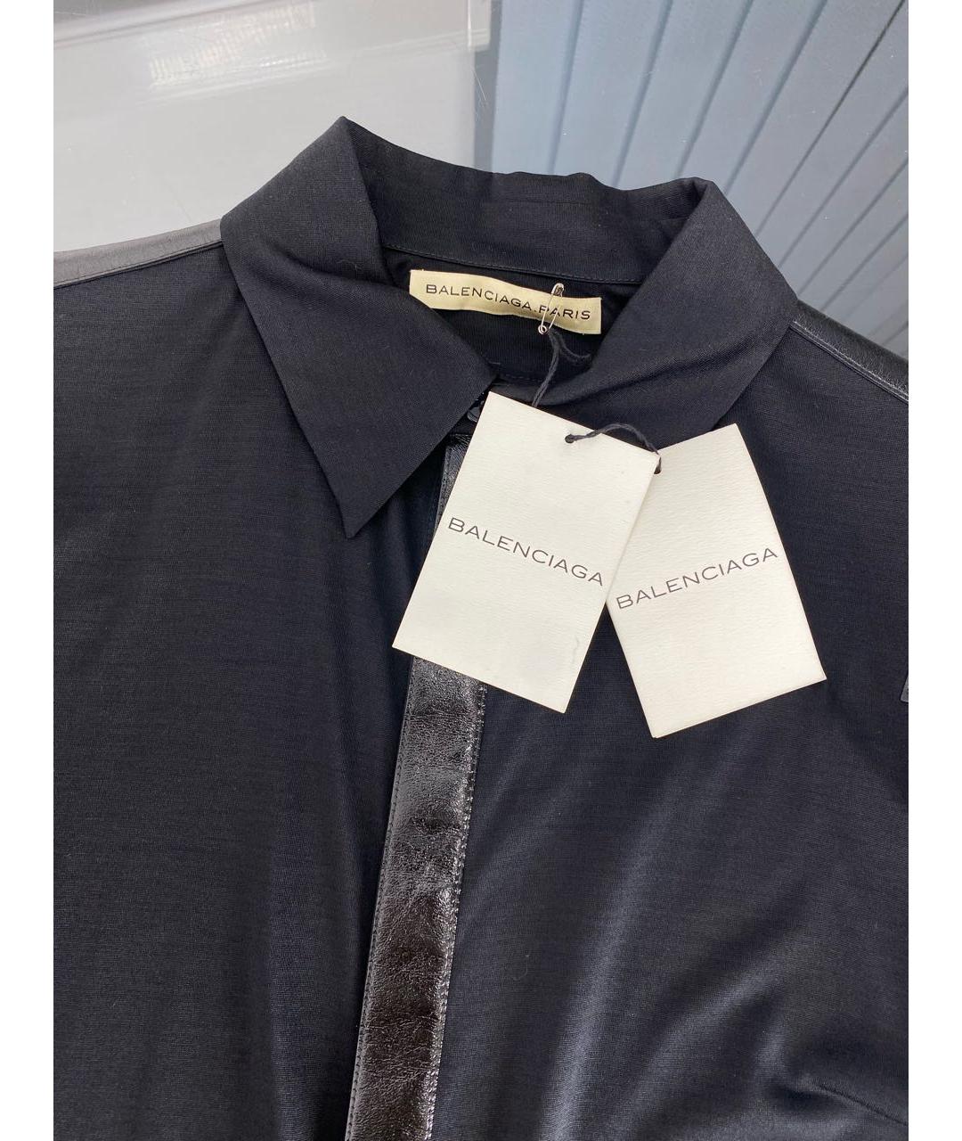 BALENCIAGA Черная шелковая рубашка, фото 3