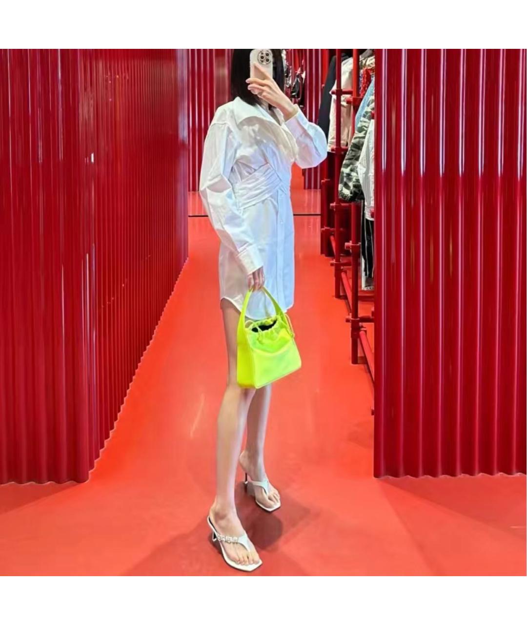 ALEXANDER WANG Белое хлопковое коктейльное платье, фото 6