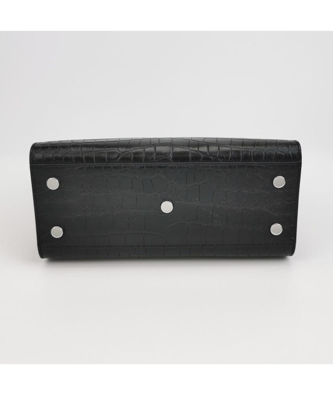 SAINT LAURENT Черная кожаная сумка тоут, фото 5