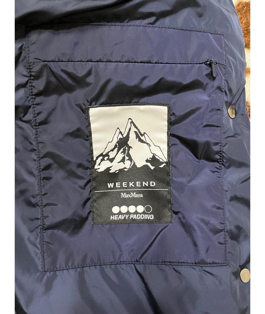 WEEKEND MAX MARA Темно-синий полиамидовый пуховик, фото 3