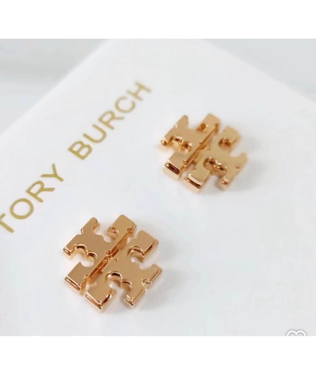 TORY BURCH Золотые металлические серьги, фото 2