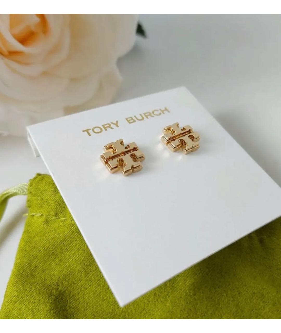 TORY BURCH Золотые металлические серьги, фото 5