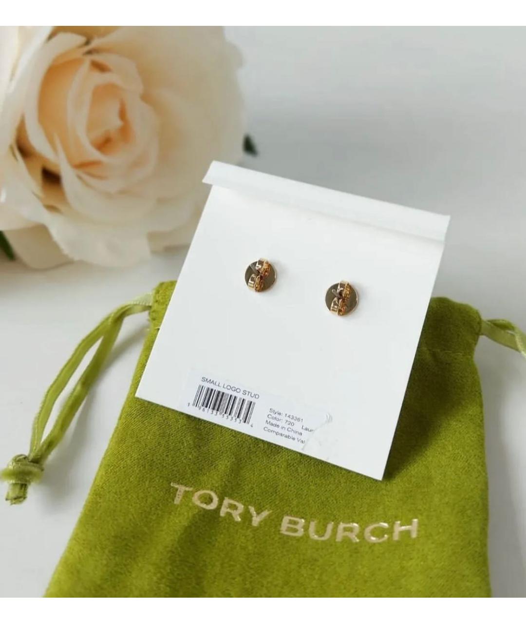 TORY BURCH Золотые металлические серьги, фото 4