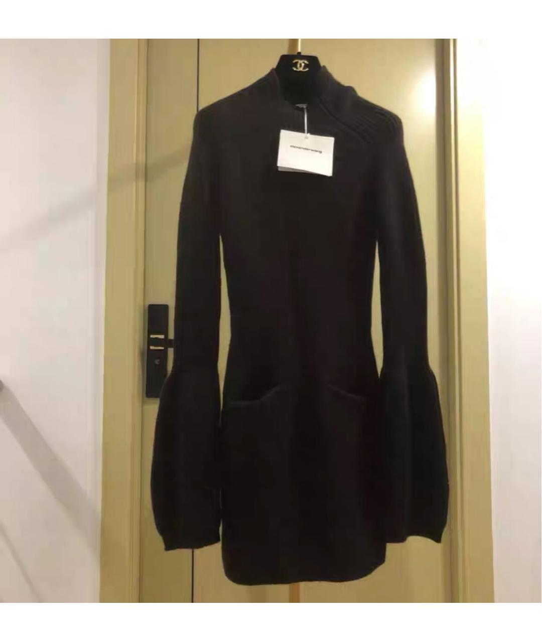 ALEXANDER WANG Черное шерстяное коктейльное платье, фото 4