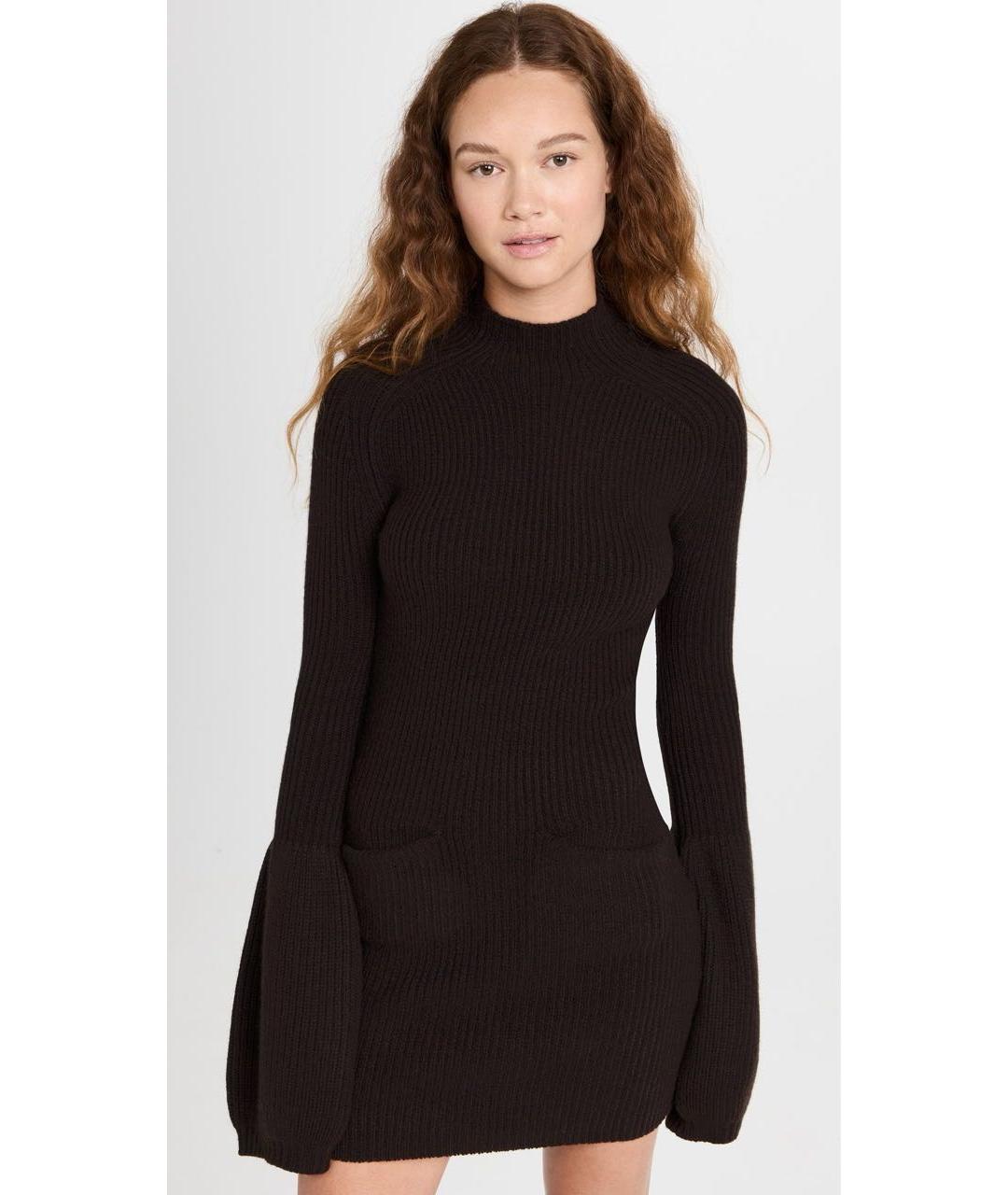 ALEXANDER WANG Черное шерстяное коктейльное платье, фото 2