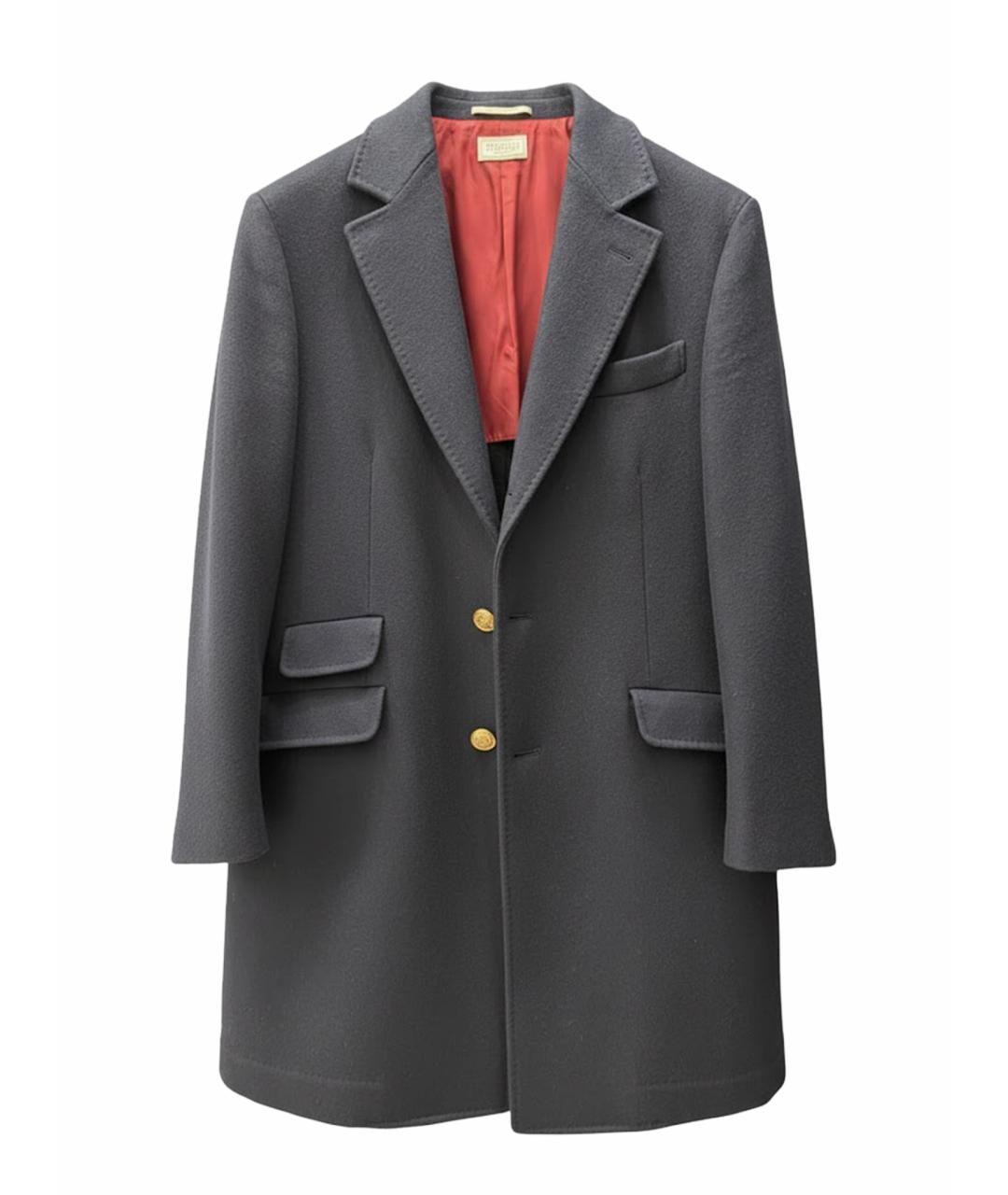 BRUNELLO CUCINELLI Темно-синее шерстяное пальто, фото 1
