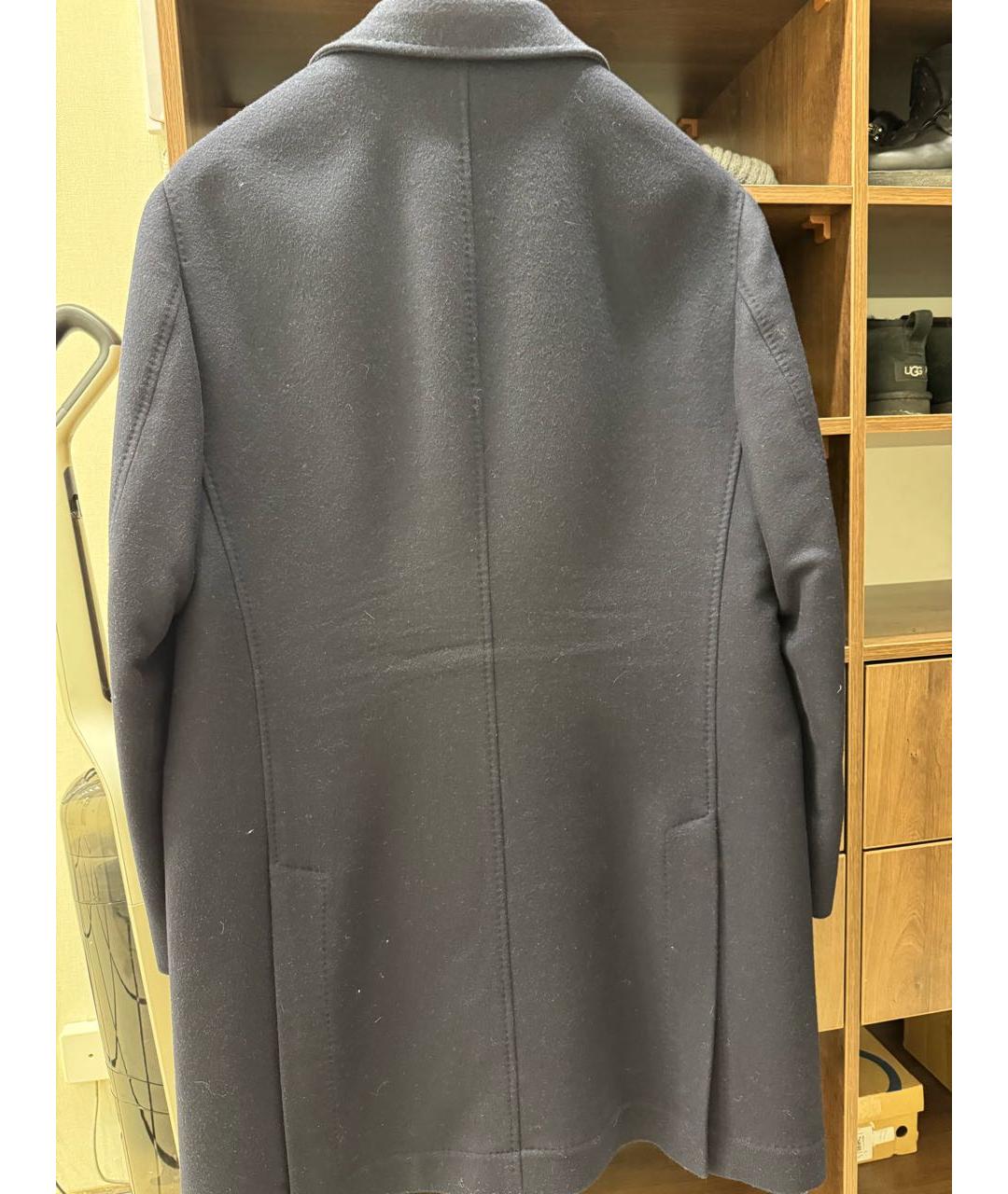 BRUNELLO CUCINELLI Темно-синее шерстяное пальто, фото 2