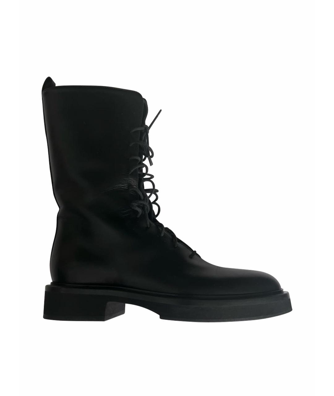 KHAITE Черные кожаные ботинки, фото 1