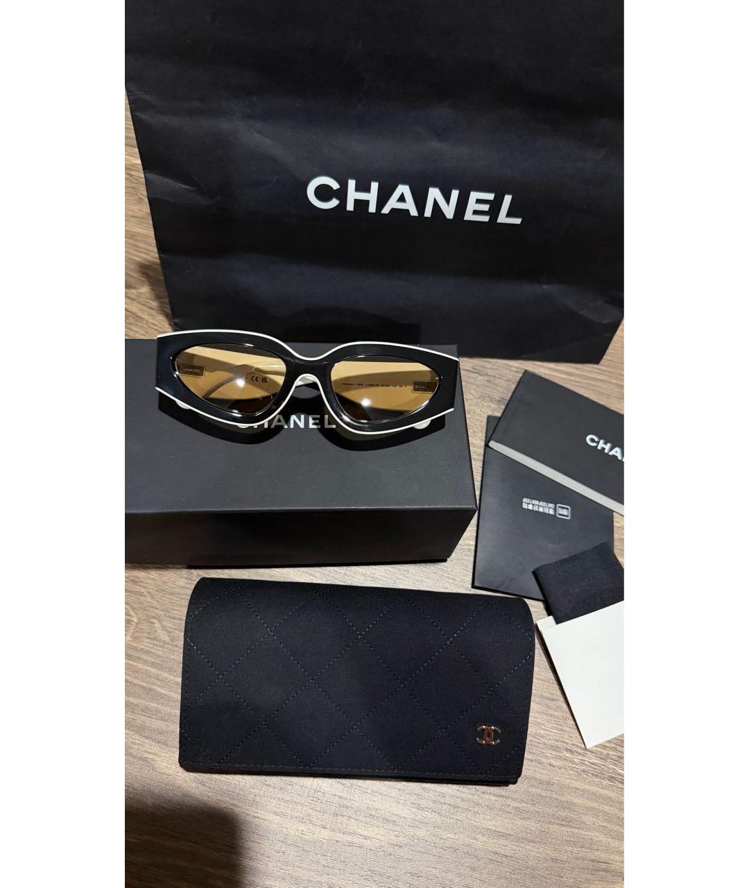 CHANEL Черные пластиковые солнцезащитные очки, фото 9