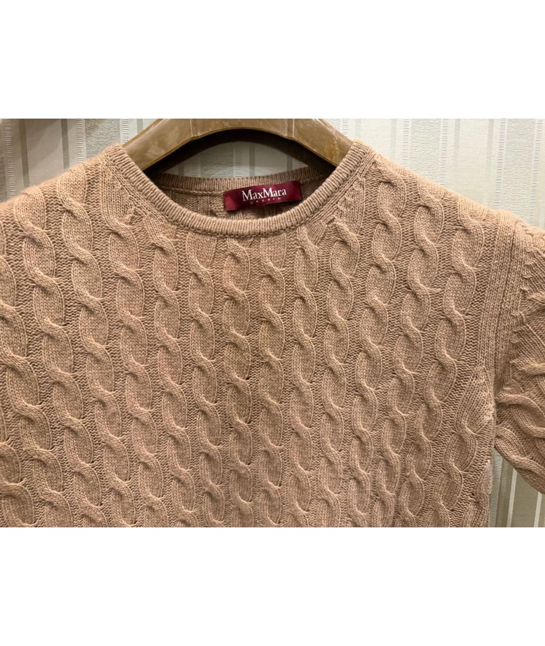 MAX MARA STUDIO Бежевое шерстяное повседневное платье, фото 3