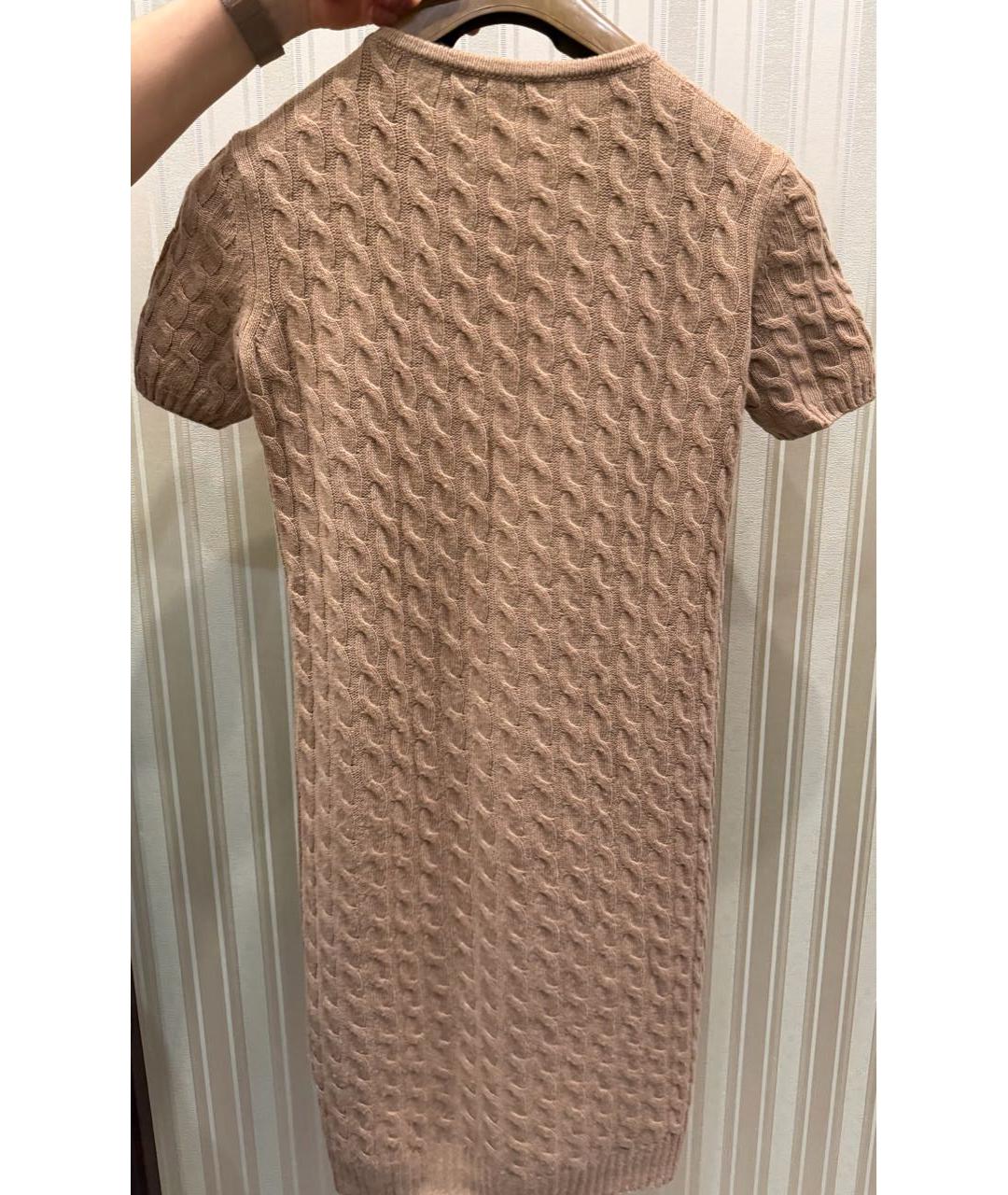 MAX MARA STUDIO Бежевое шерстяное повседневное платье, фото 2