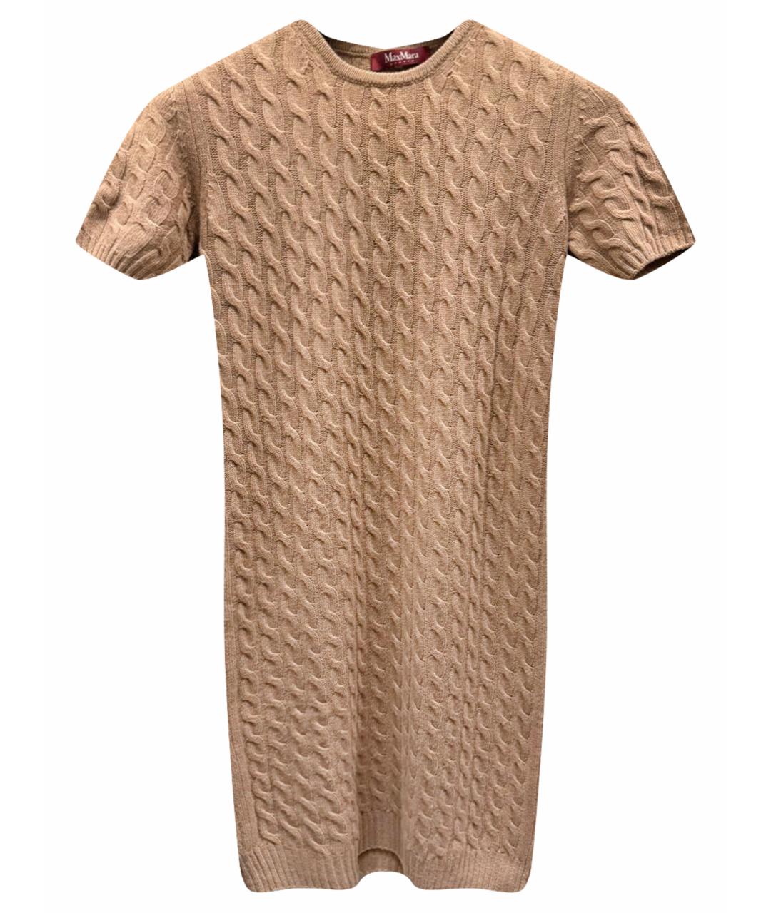 MAX MARA STUDIO Бежевое шерстяное повседневное платье, фото 1
