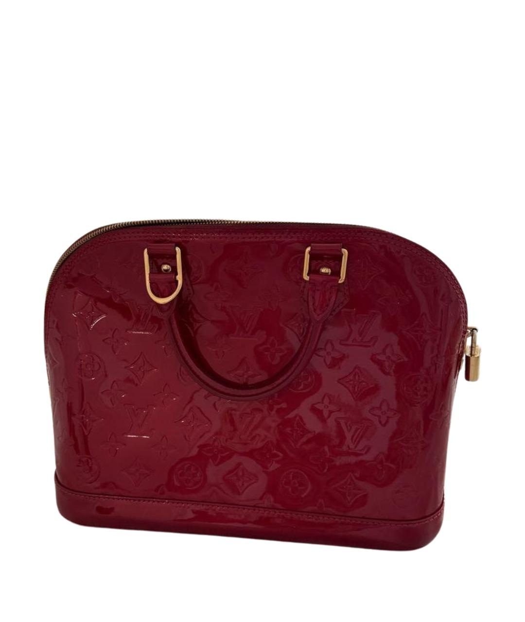 LOUIS VUITTON Красная сумка с короткими ручками из лакированной кожи, фото 1