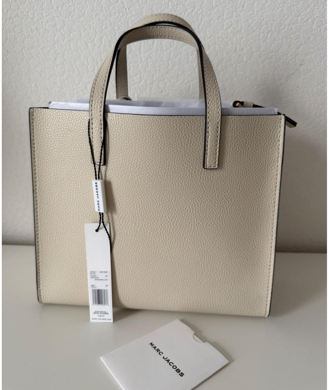 MARC JACOBS Бежевая кожаная сумка с короткими ручками, фото 2