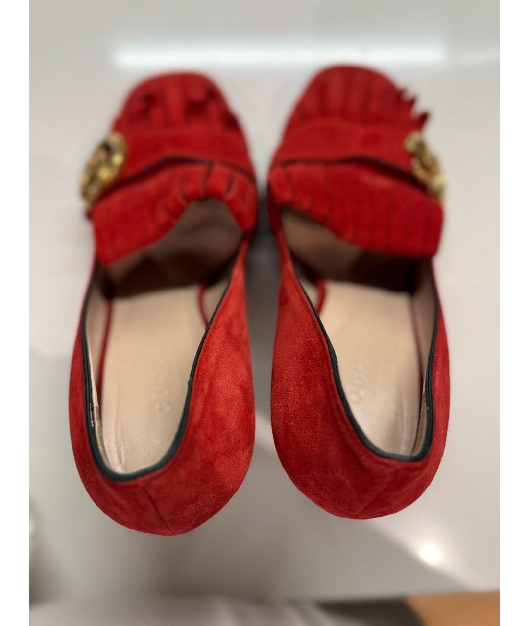 GUCCI Красные замшевые туфли, фото 3