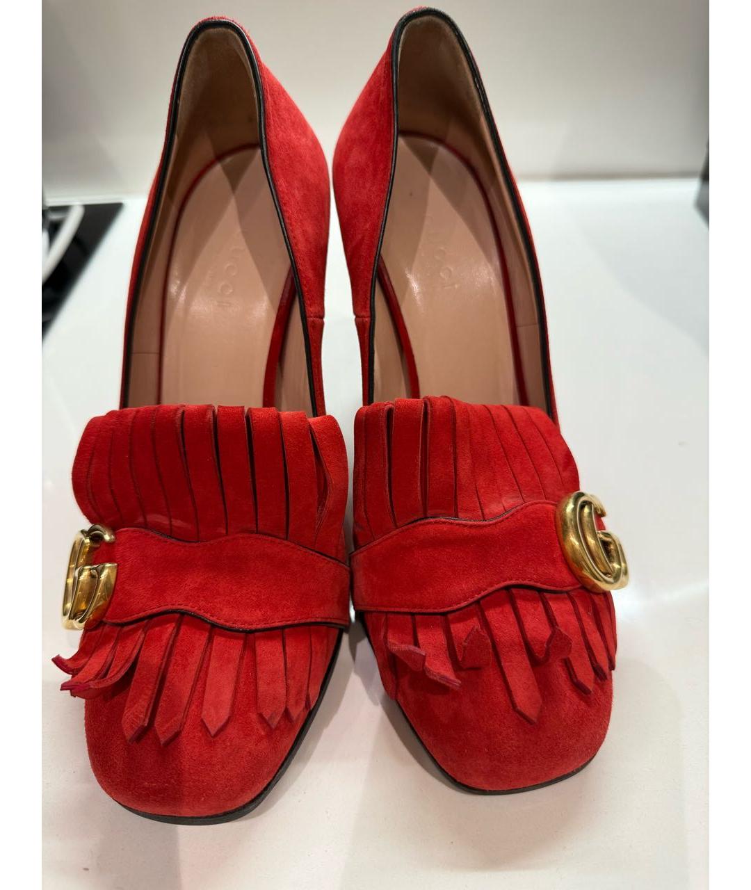 GUCCI Красные замшевые туфли, фото 2