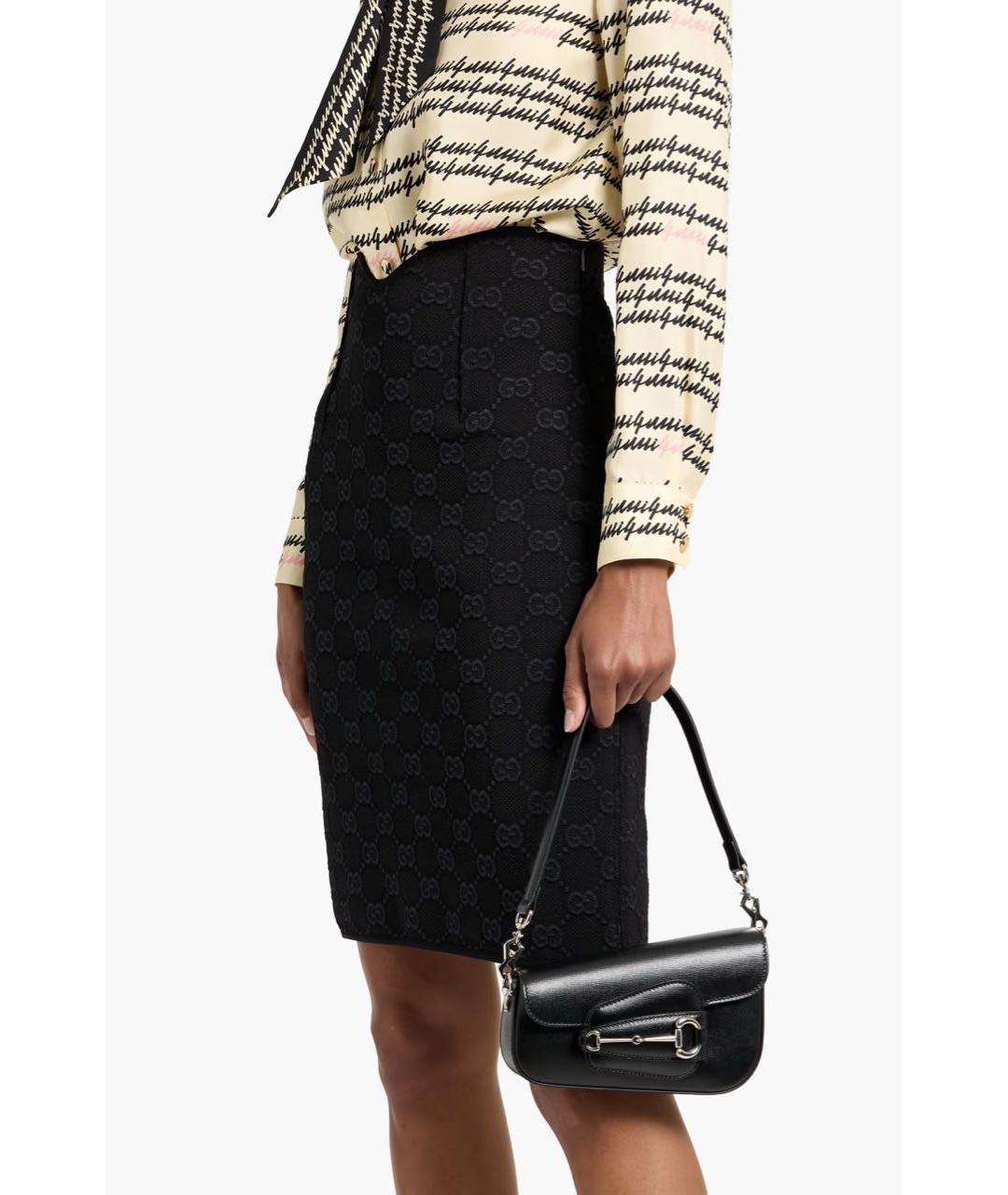 GUCCI Черная кожаная сумка с короткими ручками, фото 5