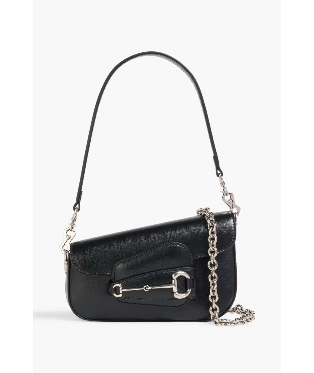 GUCCI Черная кожаная сумка с короткими ручками, фото 8