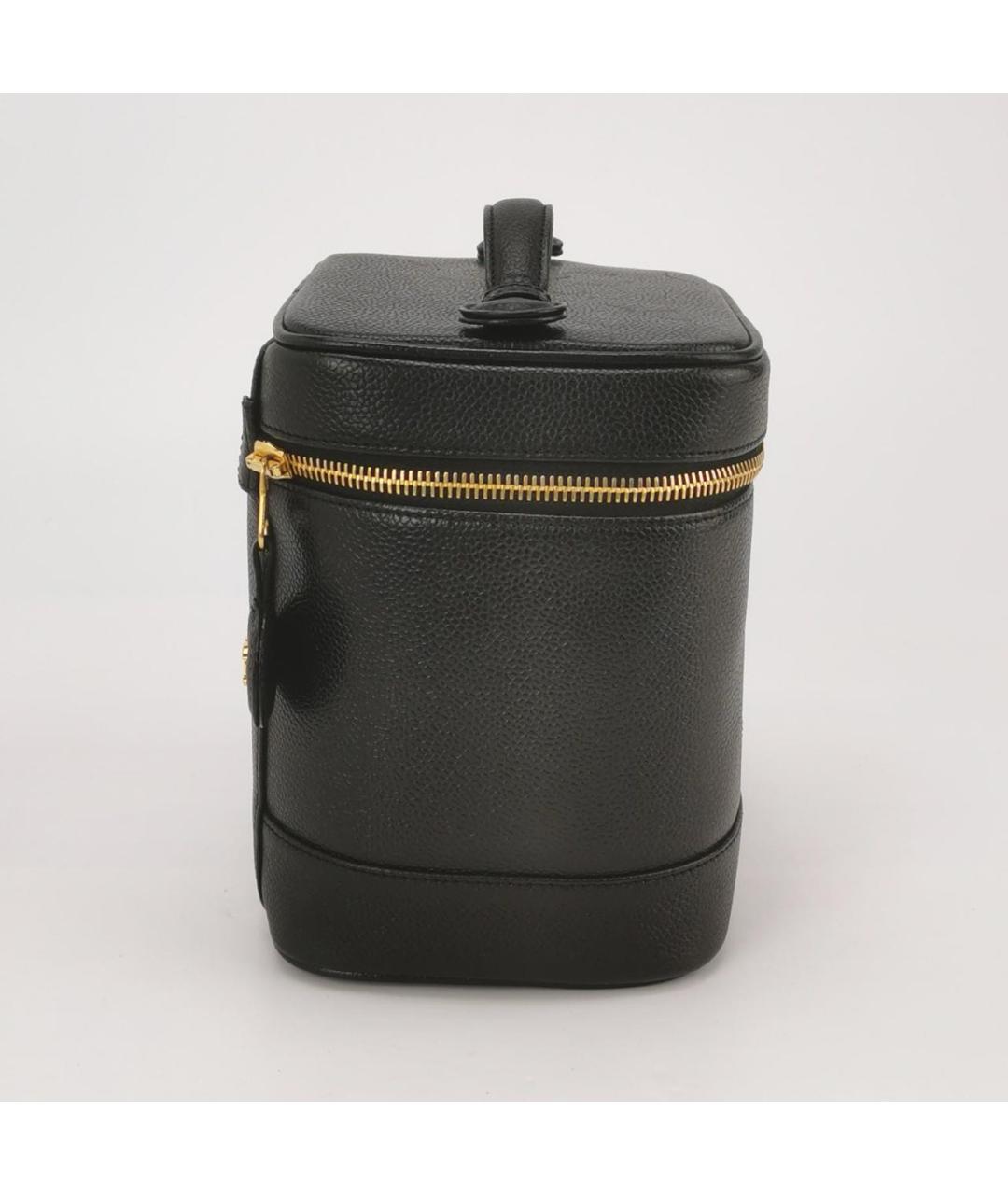 CHANEL Черная кожаная сумка с короткими ручками, фото 3